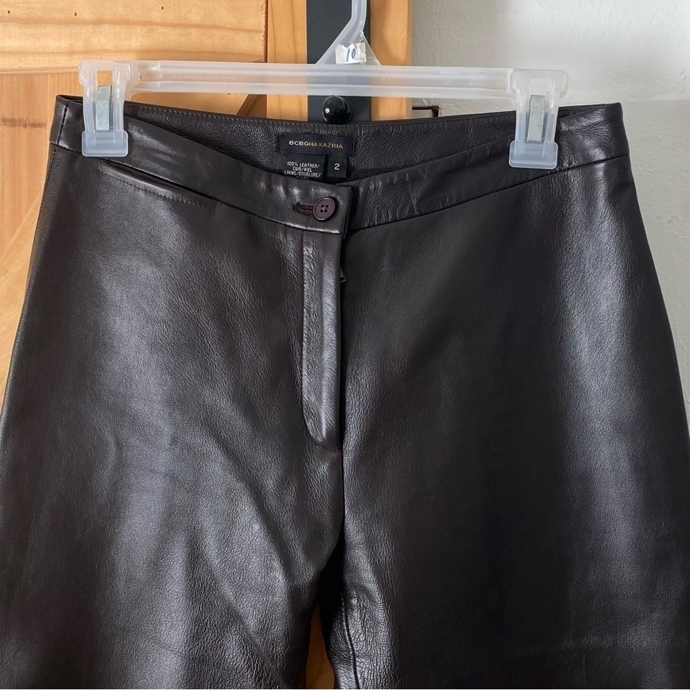 BCBGMaxAzria 100% Leather Brown Pants - Picture 3 of 8